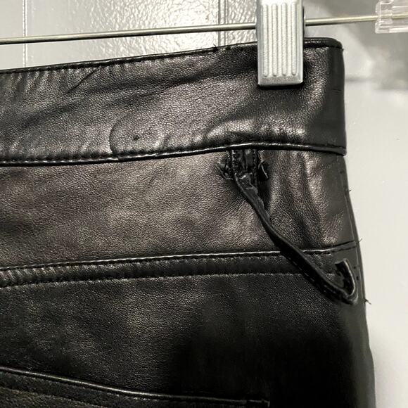 Zara Genuine Leather Black Flared Trousers High Rise Pants Limited Edition S - Picture 5 of 10